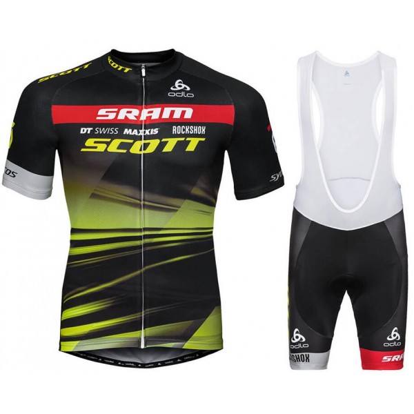 SCOTT SRAM 2019 Fahrradbekleidung Radtrikot Satz Kurzarm+Kurz Trägerhose Z5Z7E