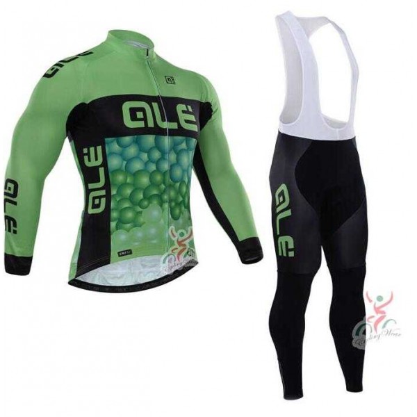 2015 ALE Fahrradbekleidung Radtrikot Langarm+Lang Trägerhose grün U3PXK