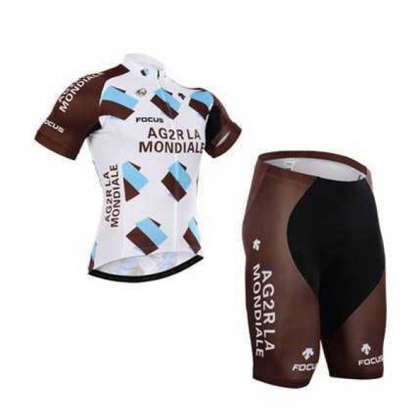 2015 Ag2r La Mondiale Radbekleidung Radtrikot Kurzarm und Fahrradhosen Kurz M2BJ8