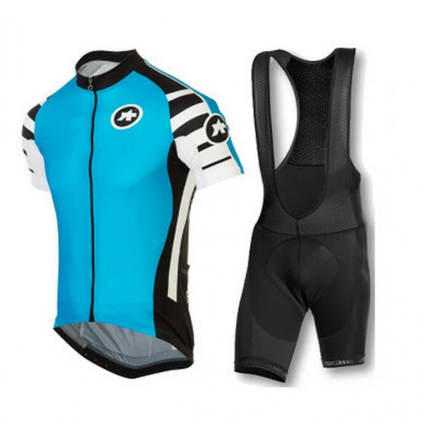 2016 ASSOS Fahrradbekleidung Radteamtrikot Kurzarm+Kurz Radhose Kaufen blau Schwarz SI12U