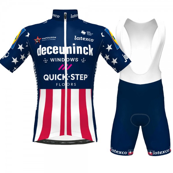 CHAMPION USA Pro Team 2021 Fahrradbekleidung Radteamtrikot Kurzarm+Kurz Radhose FJHRLO