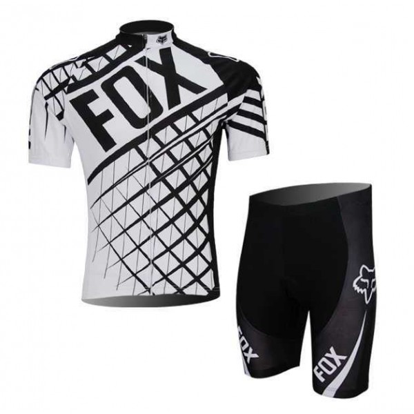 FOX 2014 Radbekleidung Radtrikot Kurzarm und Fahrradhosen Kurz Grijs X3FX4
