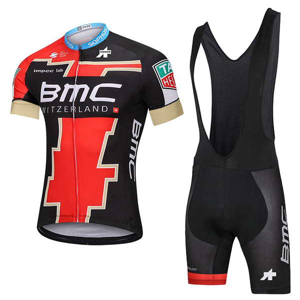 BMC 2018 Fahrradbekleidung Radtrikot Satz Kurzarm+Kurz Trägerhose 2K8RL