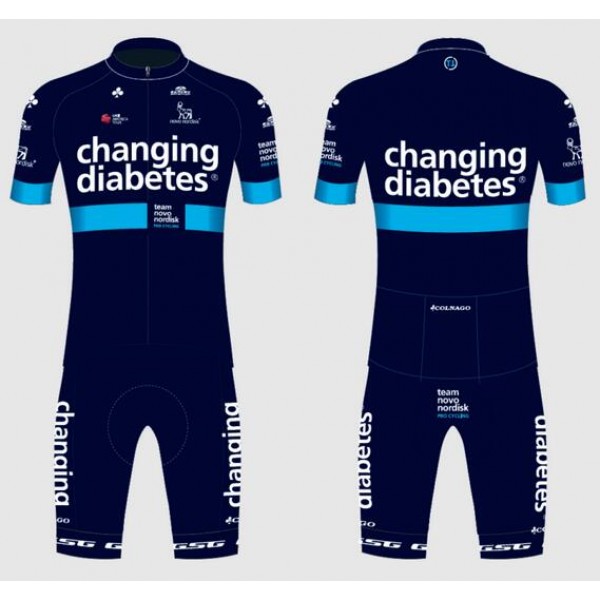 Novo Nordisk 2018 Fahrradkleidung Radsportbekleidung Kurzarm Trikot+Trägerhose Kurz FL151