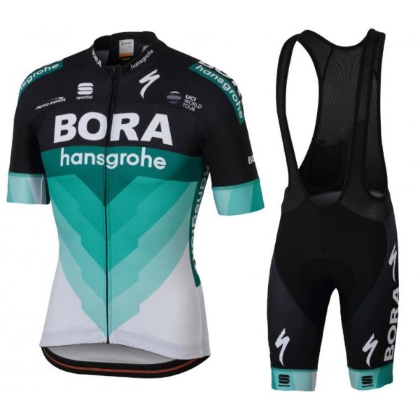 BORA hansgrohe TEAM 2018 Fahrradbekleidung Satz Fahrradtrikot Kurzarm Trikot und Kurz Trägerhose UVZWZ