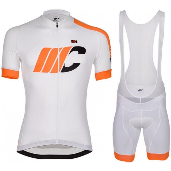 Cipollini Easy weiß oranje Fahrradbekleidung Radtrikot Satz Kurzarm+Kurz Trägerhose YO2AQ
