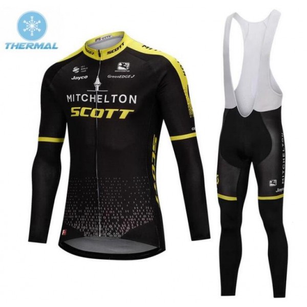 Mitchelton Scott 2018 Winter Fahrradbekleidung Radtrikot Langarm+Lang Trägerhose 1NNA9