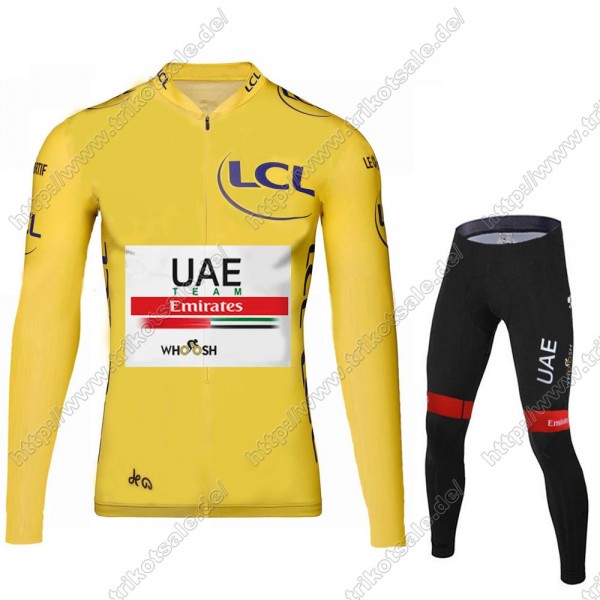 UAE EMIRATES Tour De France 2021 Fahrradbekleidung Radtrikot Langarm+Lang Trägerhose ATEMF