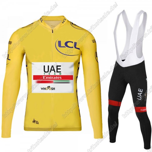 UAE EMIRATES Tour De France 2021 Fahrradbekleidung Radtrikot Langarm+Lang Trägerhose YQTHW