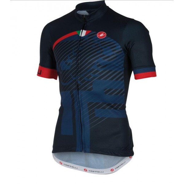 2016 Castelli Veleno Fahrradbekleidung Radtrikot Schwarz blau E2KTT