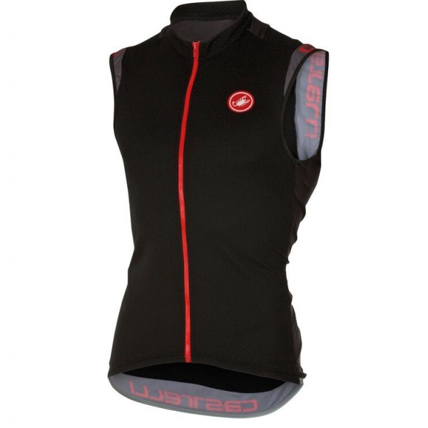 2016 Castelli Entrata 2.0 Wielershirts mouwloos Schwarz Rot 8KI5M