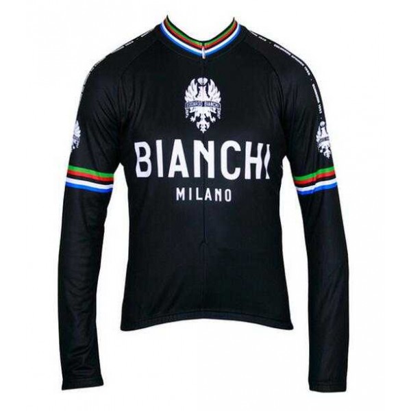 2016 BIANCHI-MILANO Fahrradbekleidung Radtrikot Langarmen Schwarz Q4S31