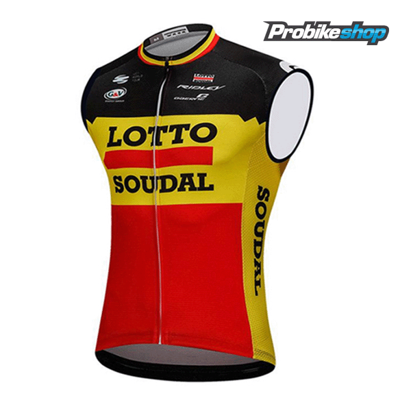 2018 Lotto Soudal Schwarz gelb Rot Mouwloze KVJB1